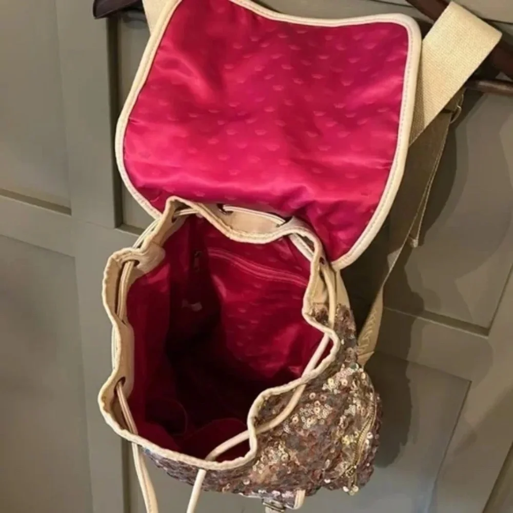 Juicy Couture Rainbow Sequined Pink Gold Multicolor Backpack Y2K Eras Tour Pride